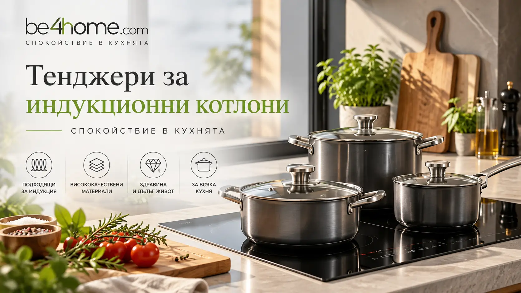 Качествени тенджери за индукционни котлнони | be4home.com